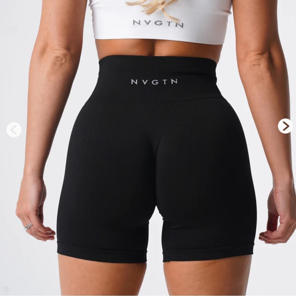 nvgtn black solid seamless shorts